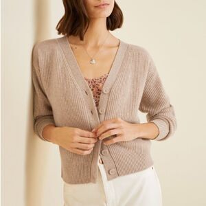 Garnett Hill BLACK Cashmere Cropped Cardigan small